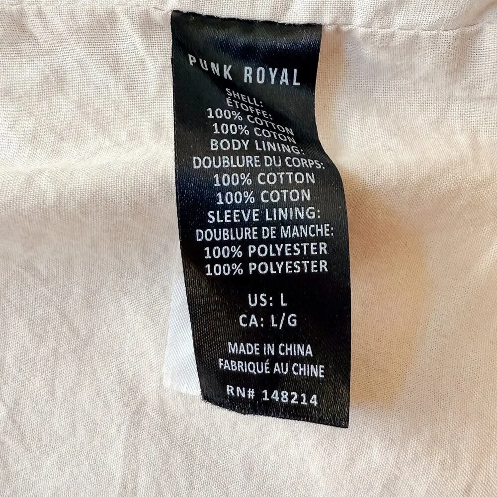 Punk Royal Camo Jacket Mens sz L White Sand All Over Print M65 Streetwear Field